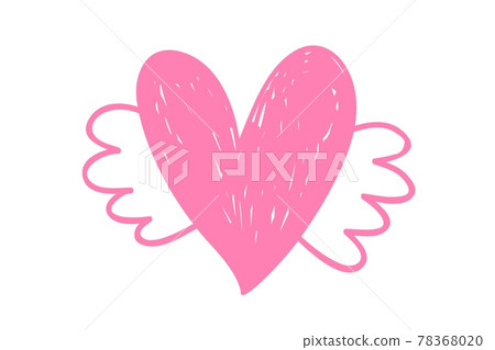 pink heart on white background - illustration - Stock Illustration ...