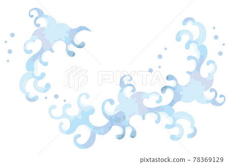 日式海浪飛濺裝飾插圖素材集 78369129
