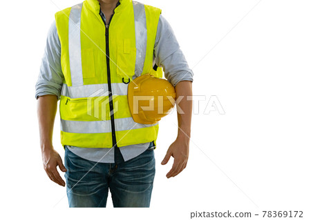 Engineering man wearing uniform safety worker perform isolated on white background. clipping path. Engineering man wearing uniform safety worker perform isolated on white background. clipping path. 78369172