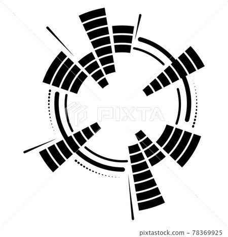 Geometric circular neon equalizer. Eq round audio soundwaves. Round music equalizer scale. Vector illustration. Geometric circular neon equalizer. Eq round audio soundwaves. Round music equalizer scale. Vector illustration. 78369925