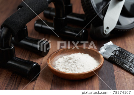 Powdered supplements and muscle training tools for training 78374107
