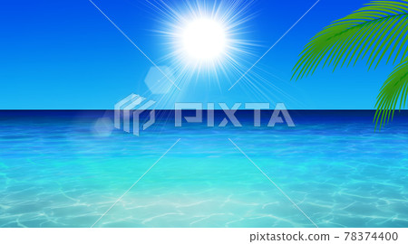 A resort area with a marine blue sea, summer image background material A resort area with a marine blue sea, summer image background material 78374400