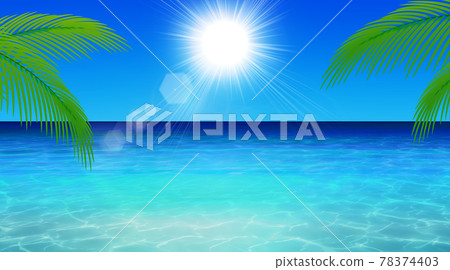 A resort area with a marine blue sea, summer image background material A resort area with a marine blue sea, summer image background material 78374403