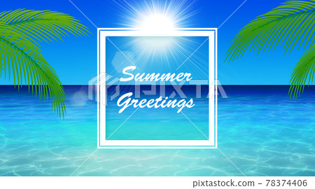 A resort area with a marine blue sea, summer image background material A resort area with a marine blue sea, summer image background material 78374406