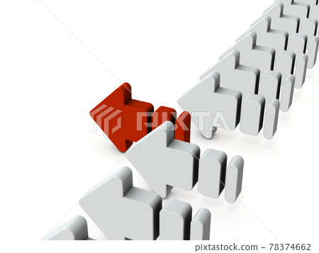 領先於競爭對手的先驅形象。 3D 渲染。 78374662