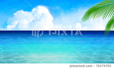 A resort area with a marine blue sea, summer image background material A resort area with a marine blue sea, summer image background material 78374705
