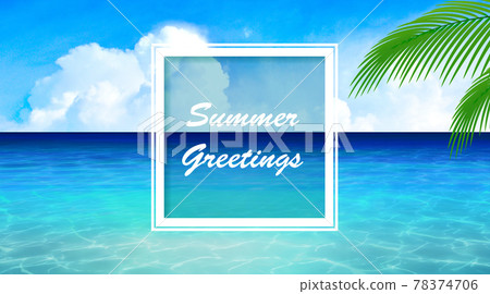 A resort area with a marine blue sea, summer image background material A resort area with a marine blue sea, summer image background material 78374706