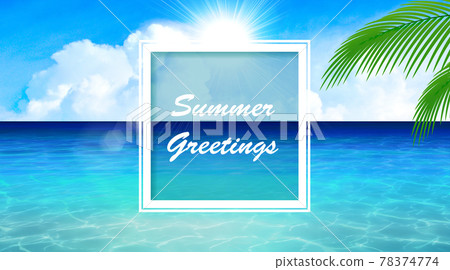 A resort area with a marine blue sea, summer image background material A resort area with a marine blue sea, summer image background material 78374774