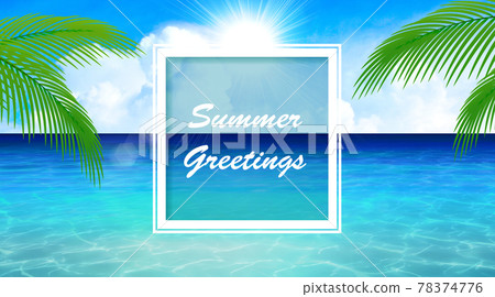 A resort area with a marine blue sea, summer image background material A resort area with a marine blue sea, summer image background material 78374776