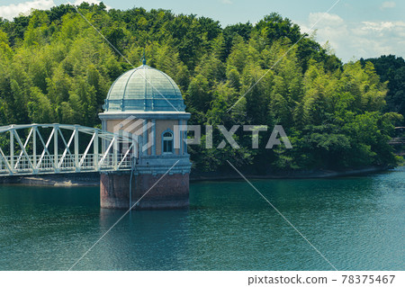Scenery of Murayama Reservoir (Lake Tama) in early summer 78375467