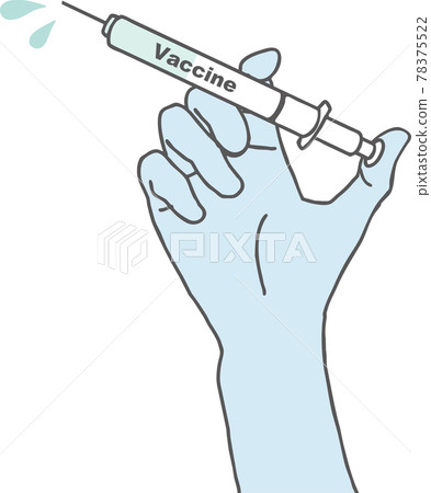 Illustration material of hand to vaccinate Illustration material of hand to vaccinate 78375522