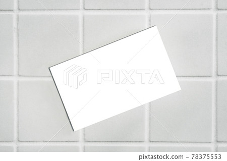 Business card mockup on tile background 78375553