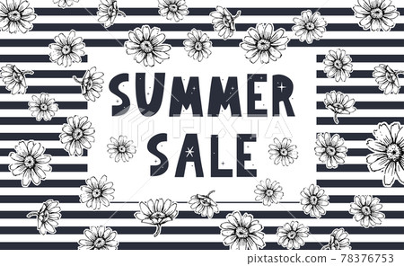 summer sale banner with flowers letter vector summer sale banner with flowers letter vector 78376753