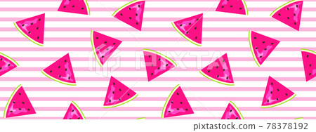 Watermelon pattern design with pink striped geometric background 78378192