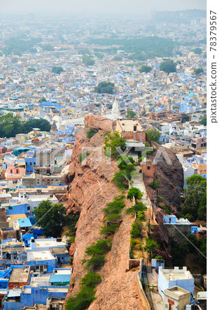 Aerial view of Jodhpur Blue City. Jodphur, Rajasthan, India Aerial view of Jodhpur Blue City. Jodphur, Rajasthan, India 78379567