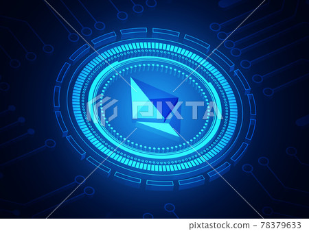 Cryptocurrency technology background with hi-tech digital 78379633