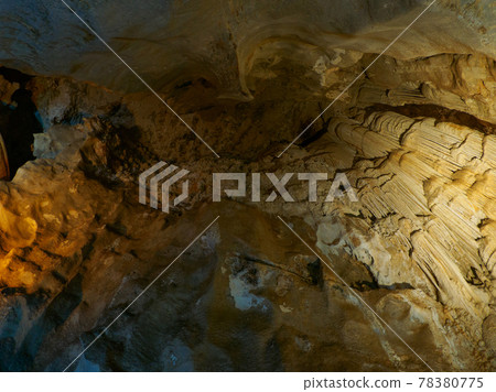 Looking up inside the limestone cave (Diamond Cave Railay, Krabi Province, Kingdom of Thailand) 78380775