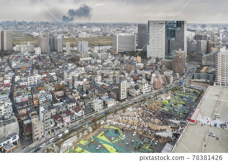 311 A distant view of the city center where black smoke rises on the day of the Great East Japan Earthquake Tokyo on Mar.11 2011 311 A distant view of the city center where black smoke rises on the day of the Great East Japan Earthquake Tokyo on Mar.11 2011 78381426
