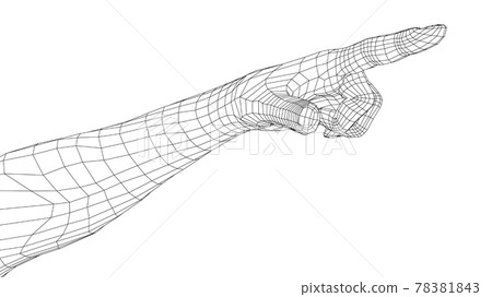 Human hand point with finger. Vector 78381843