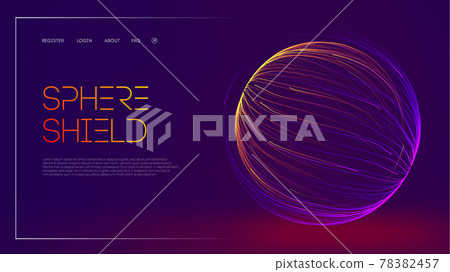 Sphere shield protect in abstract style. Virus protection bubble. Sphere lines technology background. Magic orb vector illustration. 78382457