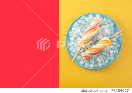 Spiral colorful popsicles Spiral colorful popsicles 78384037