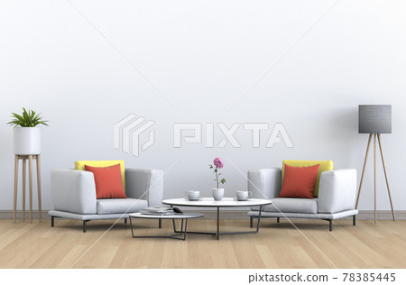 interior living room with armchair. 3D render 78385445