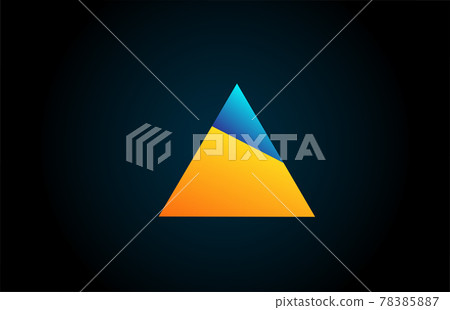blue yellow A alphabet letter icon logo for... - Stock Illustration ...