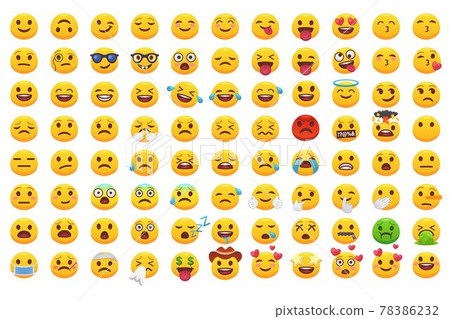 Various emoji faces flat icons big set for web design Various emoji faces flat icons big set for web design 78386232