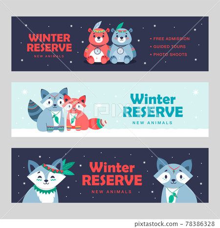 Modern banner designs with lovely cute animals 78386328