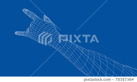 Hand in rock n roll sign. Vector 78387364