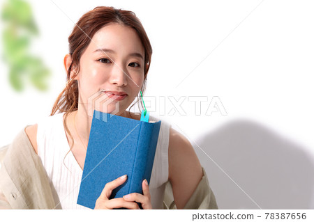 少婦讀書的畫象 78387656