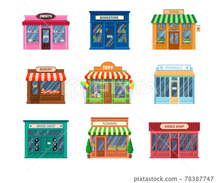 Various storefronts set 78387747