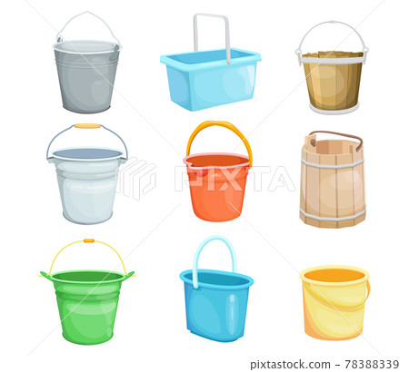 Buckets vector illustrations set 78388339