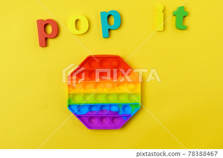 Rainbow anti stress toy fidget. Silicone toy antistress pop it. Rainbow anti stress toy fidget. Silicone toy antistress pop it. 78388467