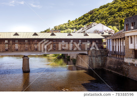Covered wooden bridge, Lovech, Bulgaria 78388596