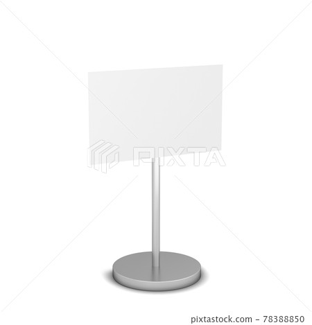Blank sign on a metal pole stand mockup 78388850