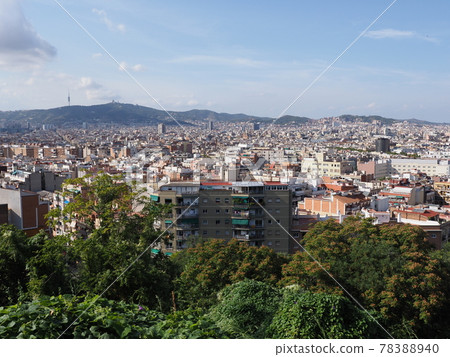 Panorama of european city of Barcelona in Spain 78388940