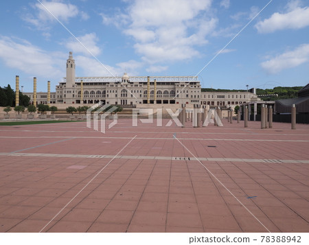 Olympics stadium of Barcelona city, Catalonia district in Spain 78388942