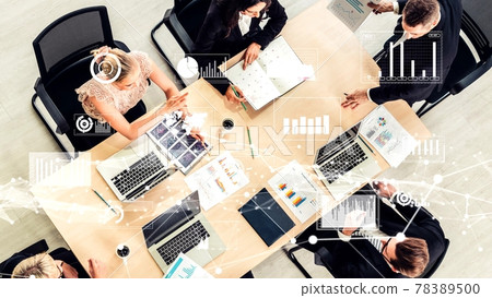 Creative visual of business people in corporate staff meeting Creative visual of business people in corporate staff meeting 78389500