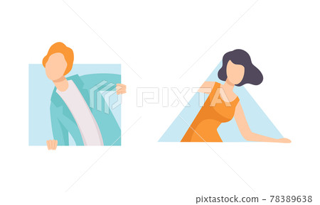 Set of Curious People, Female Characters Peeping and Looking out of Windows of Geometric Shapes Flat Vector Illustration Set of Curious People, Female Characters Peeping and Looking out of Windows of Geometric Shapes Flat Vector Illustration 78389638