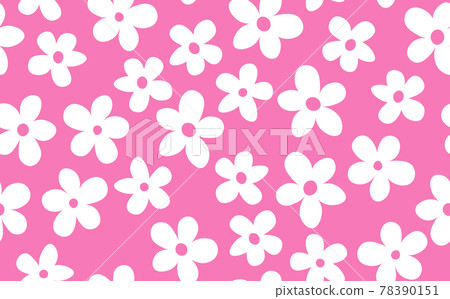Floral seamless with hand drawn color flowers. Cute summer background. Modern floral compositions. Fashion vector stock illustration for wallpaper, posters, card, fabric, textile 78390151