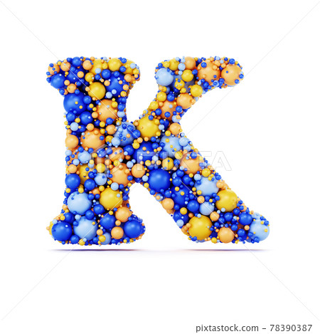 K letter with colored shiny balls 78390387