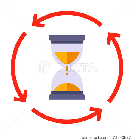 flip hourglass icon. to keep track of the elapsed time. 78390657