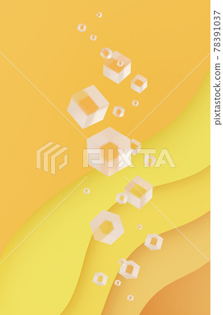 3D illustration of floating transparent cubes 3D illustration of floating transparent cubes 78391037