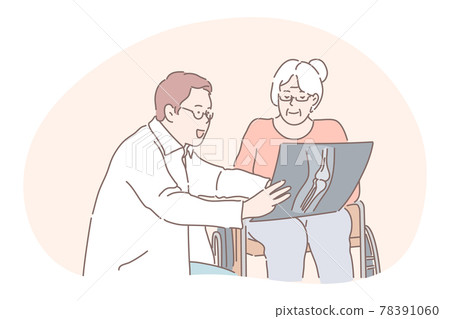 Communication between doctor and patient, medicare, injury, arthritis concept Communication between doctor and patient, medicare, injury, arthritis concept 78391060