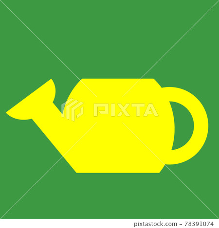 Childrens yellow watering can isolated on green background Childrens yellow watering can isolated on green background 78391074