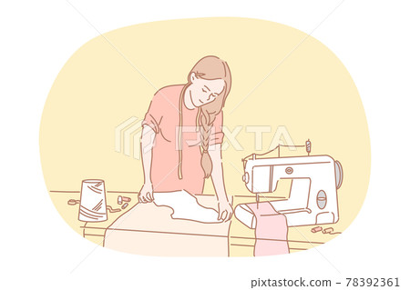 Sewing, dressmaking, atelier, designer concept Sewing, dressmaking, atelier, designer concept 78392361