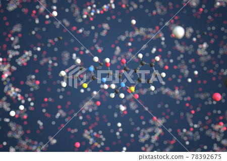 Meloxicam molecule, scientific molecular model, 3d rendering Meloxicam molecule, scientific molecular model, 3d rendering 78392675