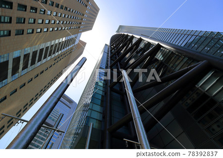 Tokyo Shiodome cityscape Nittele Tower and Shiodome Tower 78392837