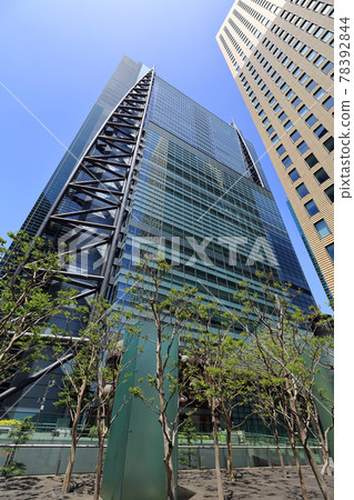 Tokyo Shiodome cityscape Nittele Tower and Shiodome Tower 78392844
